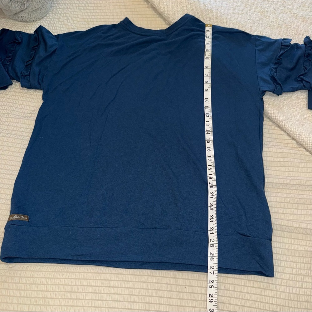 Blue Matilda Jane Ruffle Sleeve Sweatshirt small - Picture 4 of 5